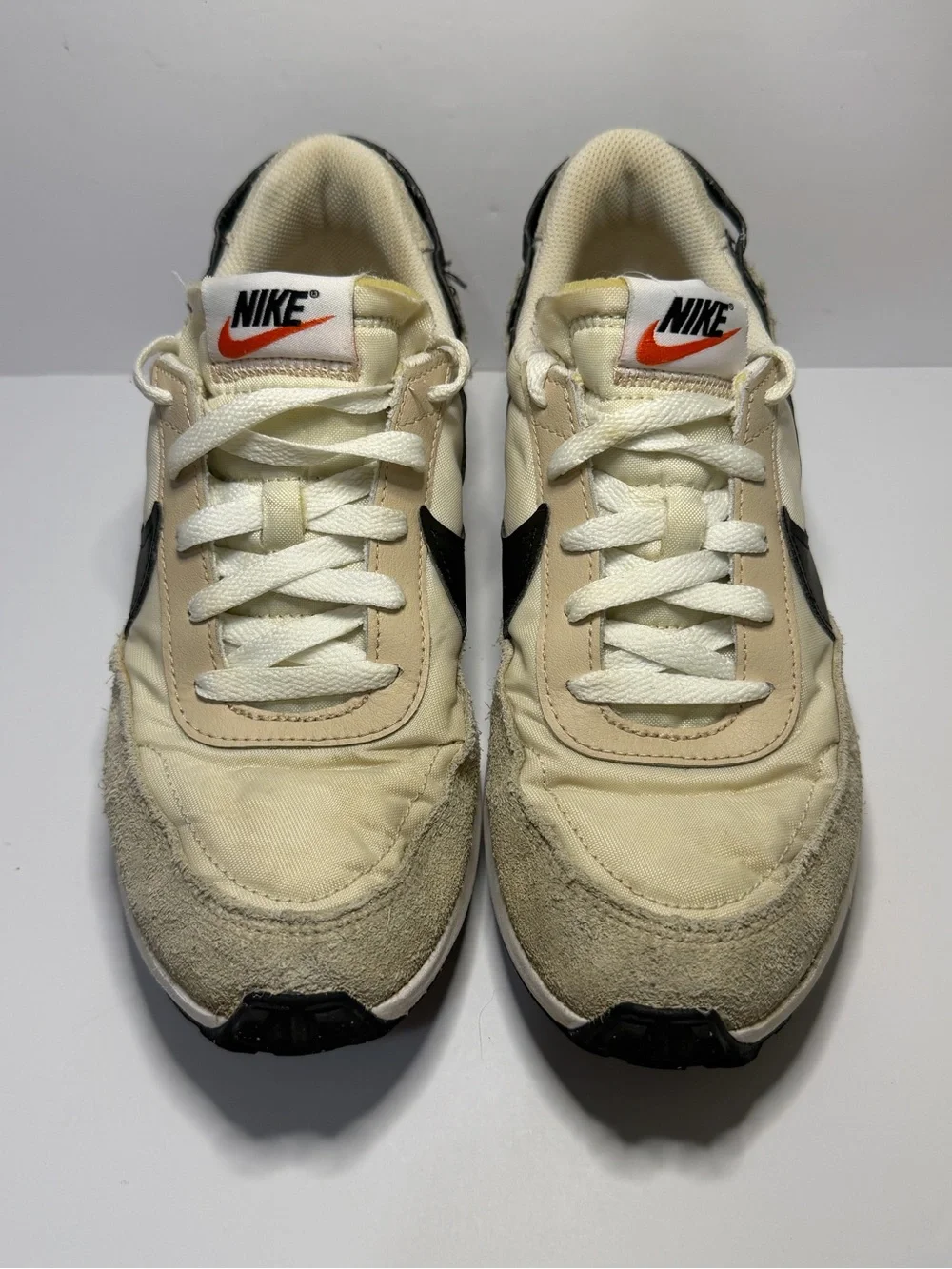 Nike Waffle Debut Cream & Black Women's Athletic Sneakers